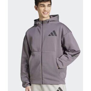 New! Adidas Z.N.E. Sweat Track Jacket Large | Gray Strata | JM6554 | MSRP: $110